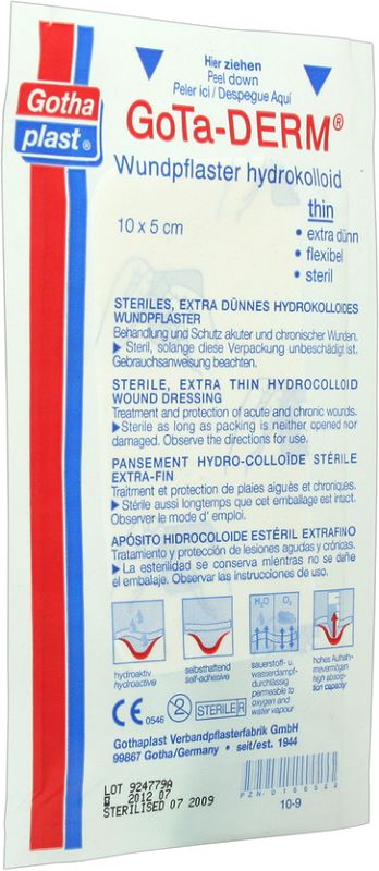 GOTA-DERM thin hydrokoll.Wundpfl.steril 5x10 cm