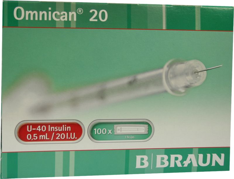 OMNICAN Insulinspr.0,5 ml U40 m.Kan.0,30x8 mm ein.
