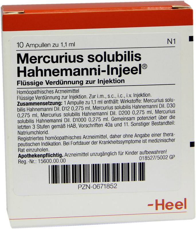 MERCURIUS SOLUBILIS INJEEL Hahnemanni Ampullen