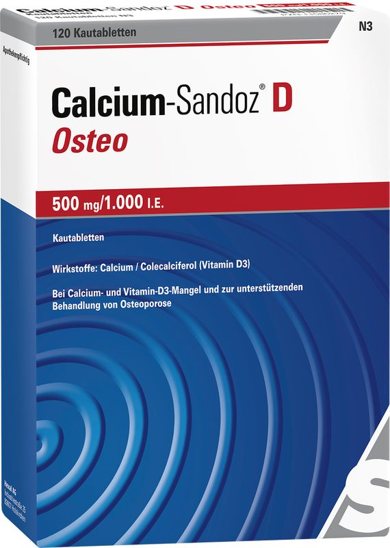 CALCIUM SANDOZ D Osteo 500 mg/1.000 I.E. Kautabl.