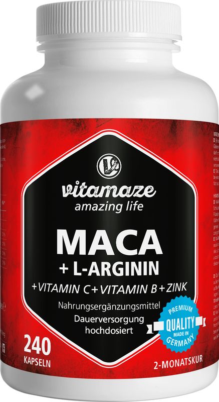 MACA 4:1 hochdosiert+L-Arginin Kapseln
