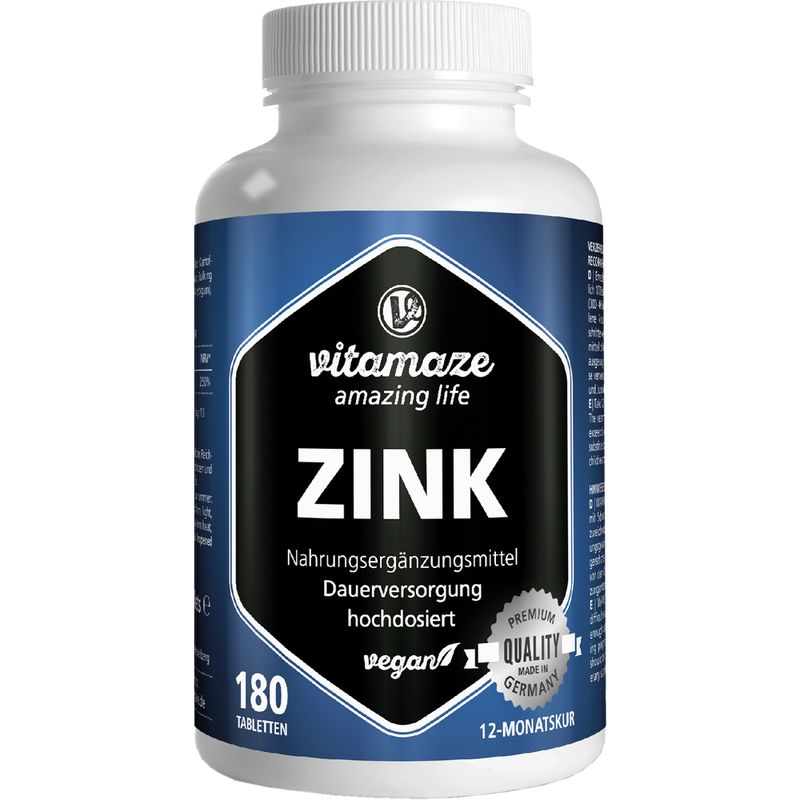 ZINK 25 mg hochdosiert vegan Tabletten