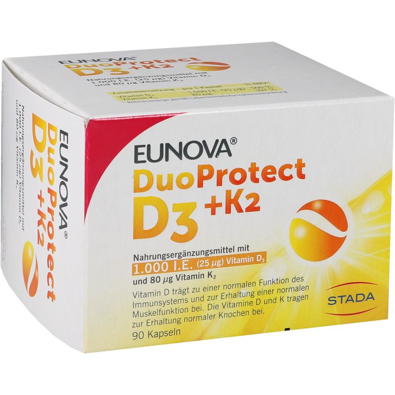EUNOVA DuoProtect D3+K2 1000 I.E./80 g Kapseln
