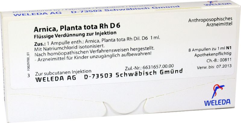 ARNICA PLANTA tota Rh D 6 Ampullen