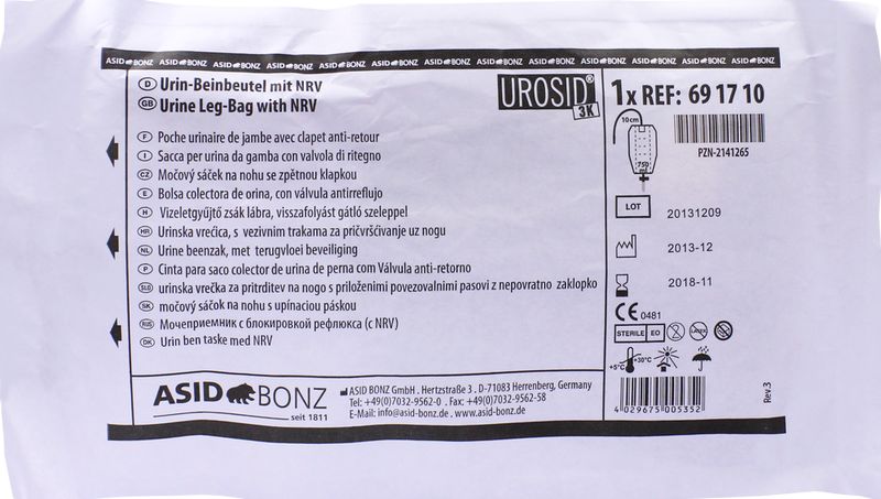 BEINBEUTEL 750 ml 10 cm steril