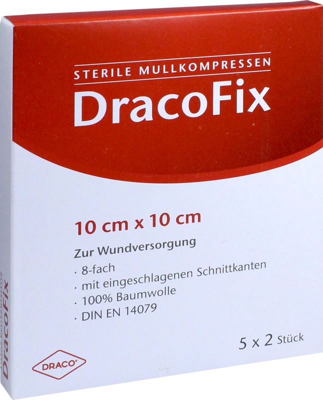 DRACOFIX PEEL Kompressen 10x10 cm steril 8fach