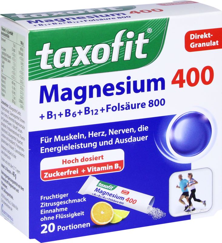 TAXOFIT Magnesium 400+B1+B6+B12+Folsure 800 Gran.