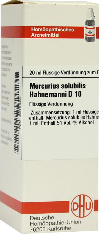 MERCURIUS SOLUBILIS Hahnemanni D 10 Dilution
