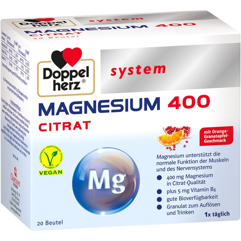 DOPPELHERZ Magnesium 400 Citrat system Granulat