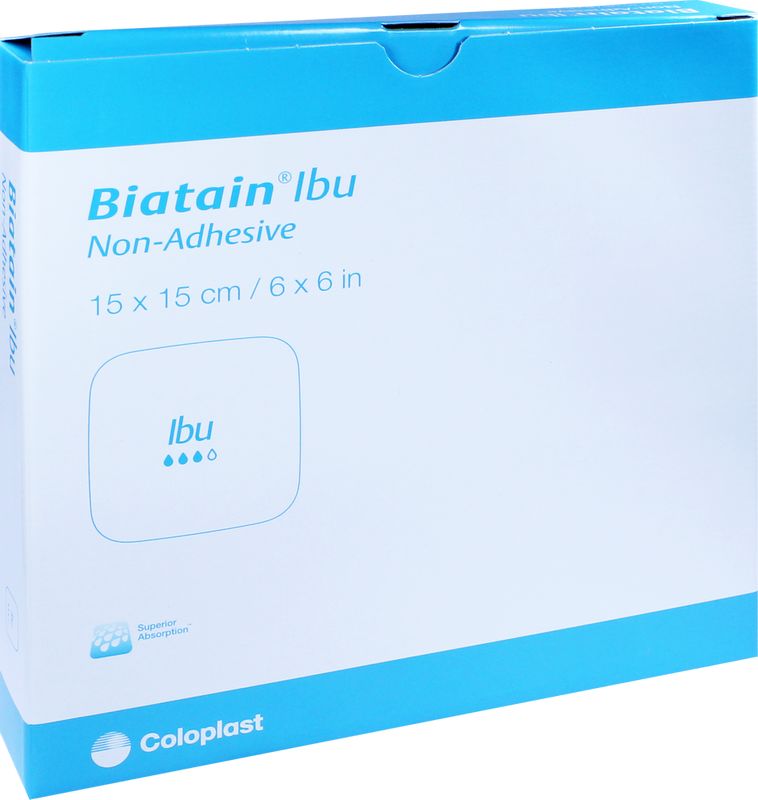 BIATAIN Ibu Schaumverband 15x15 cm nicht haftend