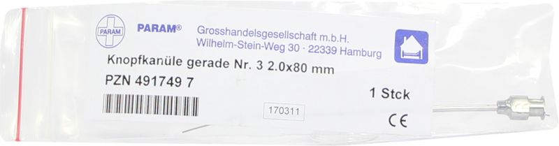 KNOPFKANLE gerade Nr.3 2,0x80 mm