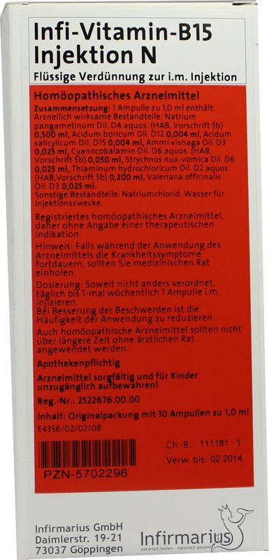 INFI VITAMIN B 15 Injektion N