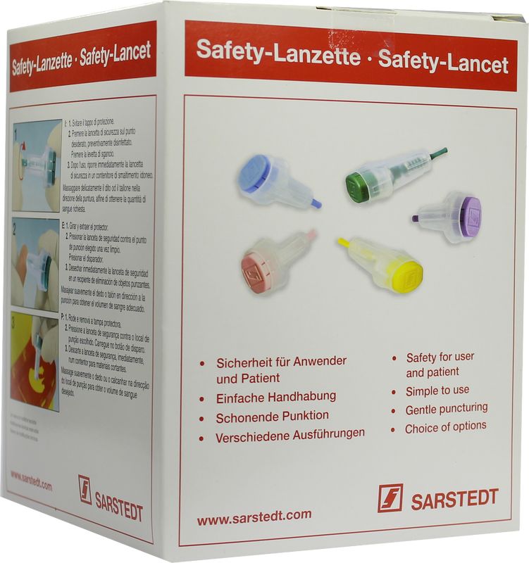 SAFETY-LANZETTEN 28 G Einst.Tiefe 1,6mm mini blau
