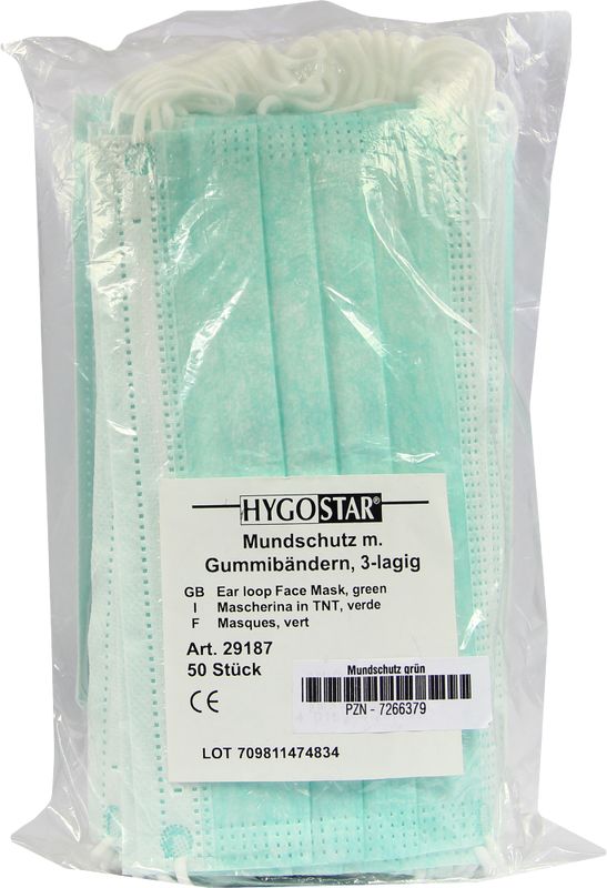 MUNDSCHUTZ M.GUMMIBAND gr�n