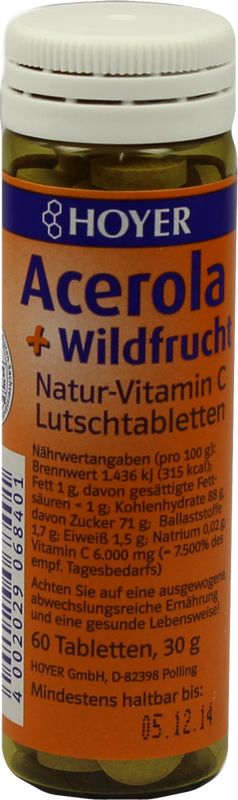 ACEROLA & WILDFRUCHT Vitamin C Lutschtabletten