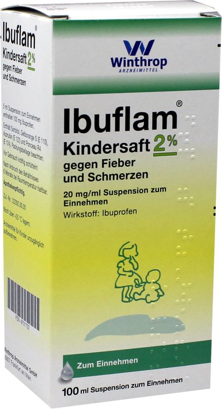 IBUFLAM Kindersaft 20mg/ml gegen Fieber u.Schmerz.