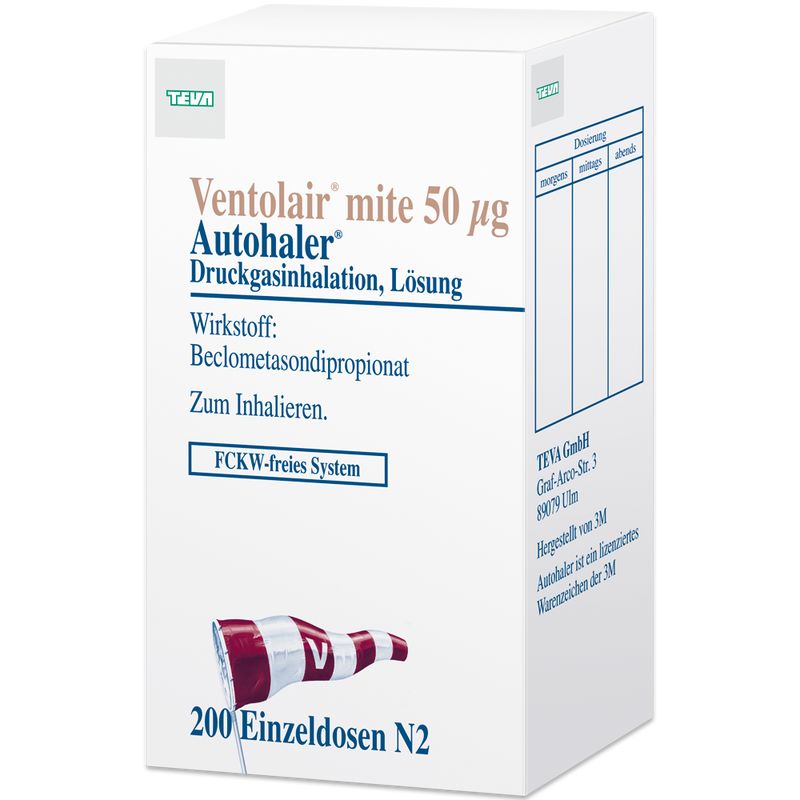 VENTOLAIR mite 50 �g 200 Hub Autoh.Dosieraerosol