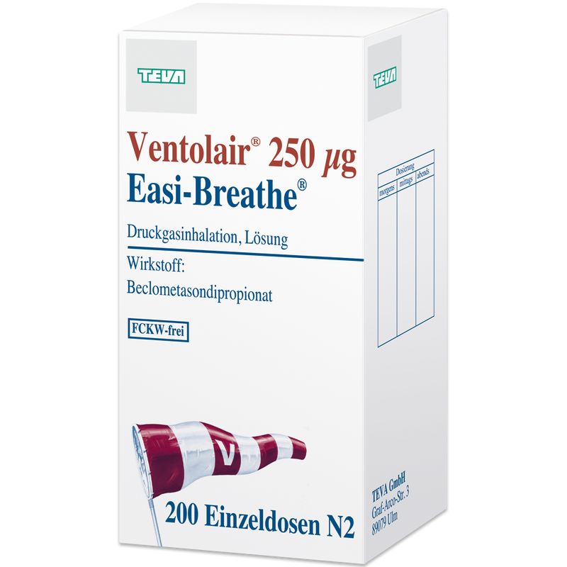 VENTOLAIR 250 g 200 Hub Easi Breathe Dos.-Aerosol