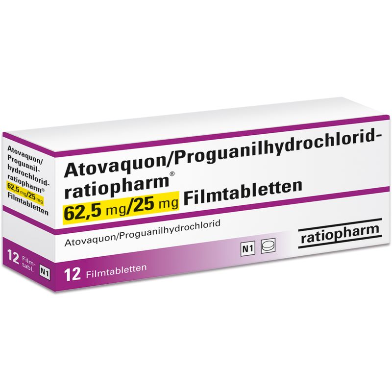 ATOVAQUON/Proguanil-HCl-ratiopharm 62,5/25mg FTA