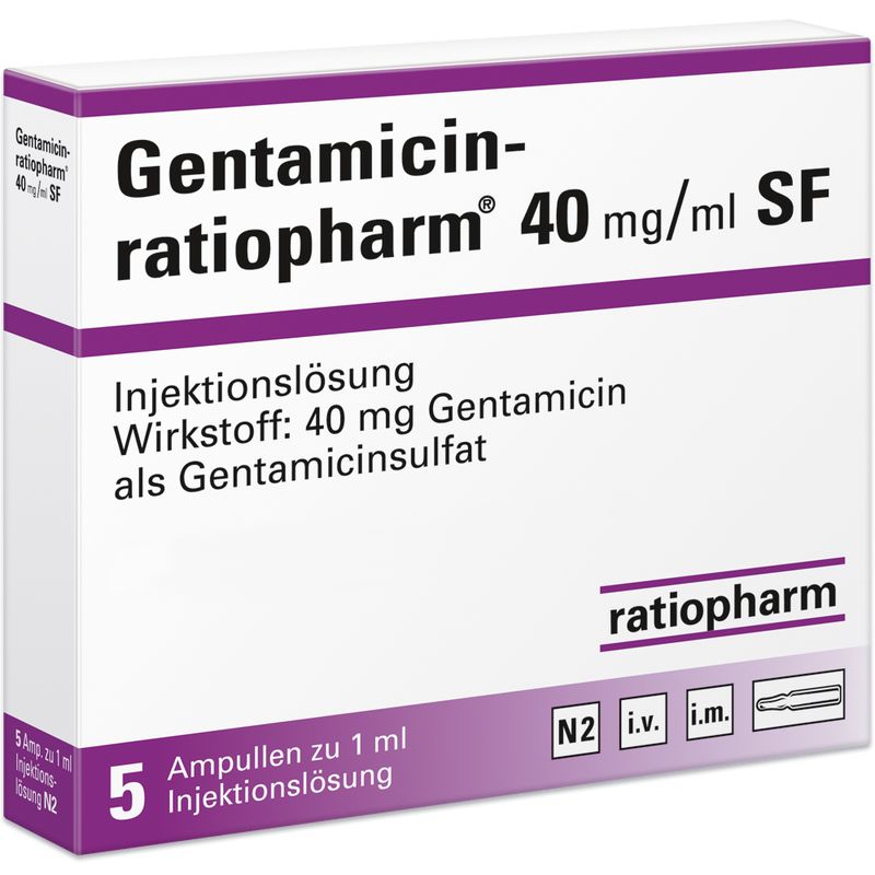 GENTAMICIN-ratiopharm 40 mg/ml Inj.-Lsg.SF Amp.