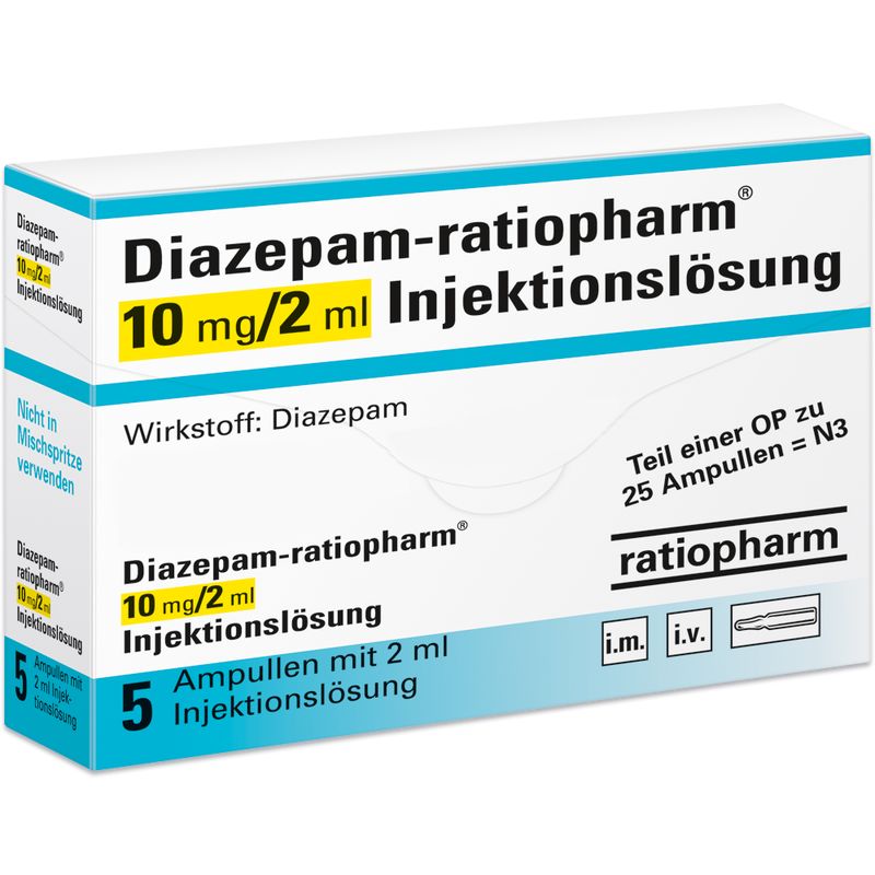 DIAZEPAM-ratiopharm 10 mg/2 ml Inj.Lsg. Ampullen