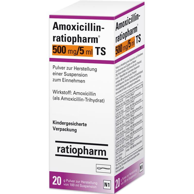 AMOXICILLIN-ratiopharm 500mg/5ml TS Plv.Sus.-Hst.