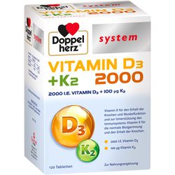 DOPPELHERZ Vitamin D3 2000+K2 system Tabletten