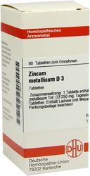 ZINCUM METALLICUM D 3 Tabletten