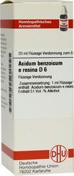 ACIDUM BENZOICUM E Resina D 6 Dilution