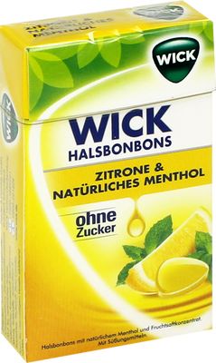 WICK Zitrone & natrliches Menthol Bonb.o.Zucker