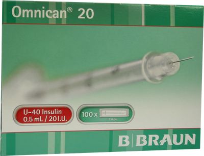 OMNICAN Insulinspr.0,5 ml U40 m.Kan.0,30x8 mm ein.