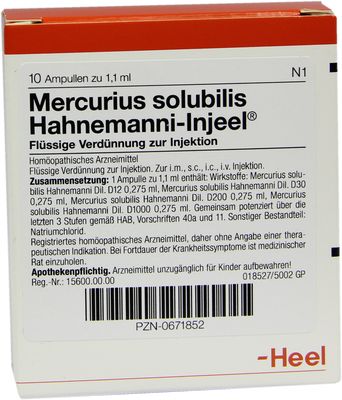 MERCURIUS SOLUBILIS INJEEL Hahnemanni Ampullen