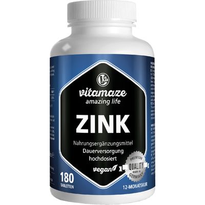 ZINK 25 mg hochdosiert vegan Tabletten
