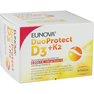 EUNOVA DuoProtect D3+K2 4000 I.E./80 g Kapseln