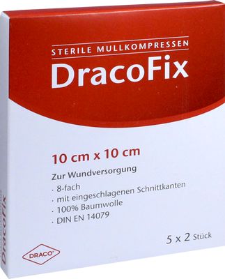 DRACOFIX PEEL Kompressen 10x10 cm steril 8fach