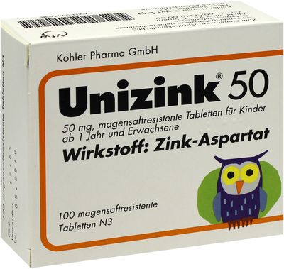 UNIZINK 50 magensaftresistente Tabletten