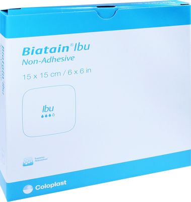 BIATAIN Ibu Schaumverband 15x15 cm nicht haftend