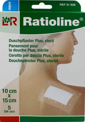 RATIOLINE aqua Duschpflaster Plus 10x15 cm steril