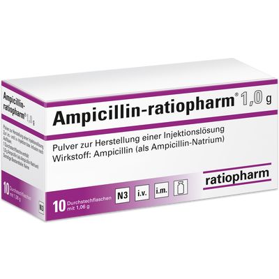 AMPICILLIN-ratiopharm 1,0 g Plv.z.Her.e.Inj.-Lsg.